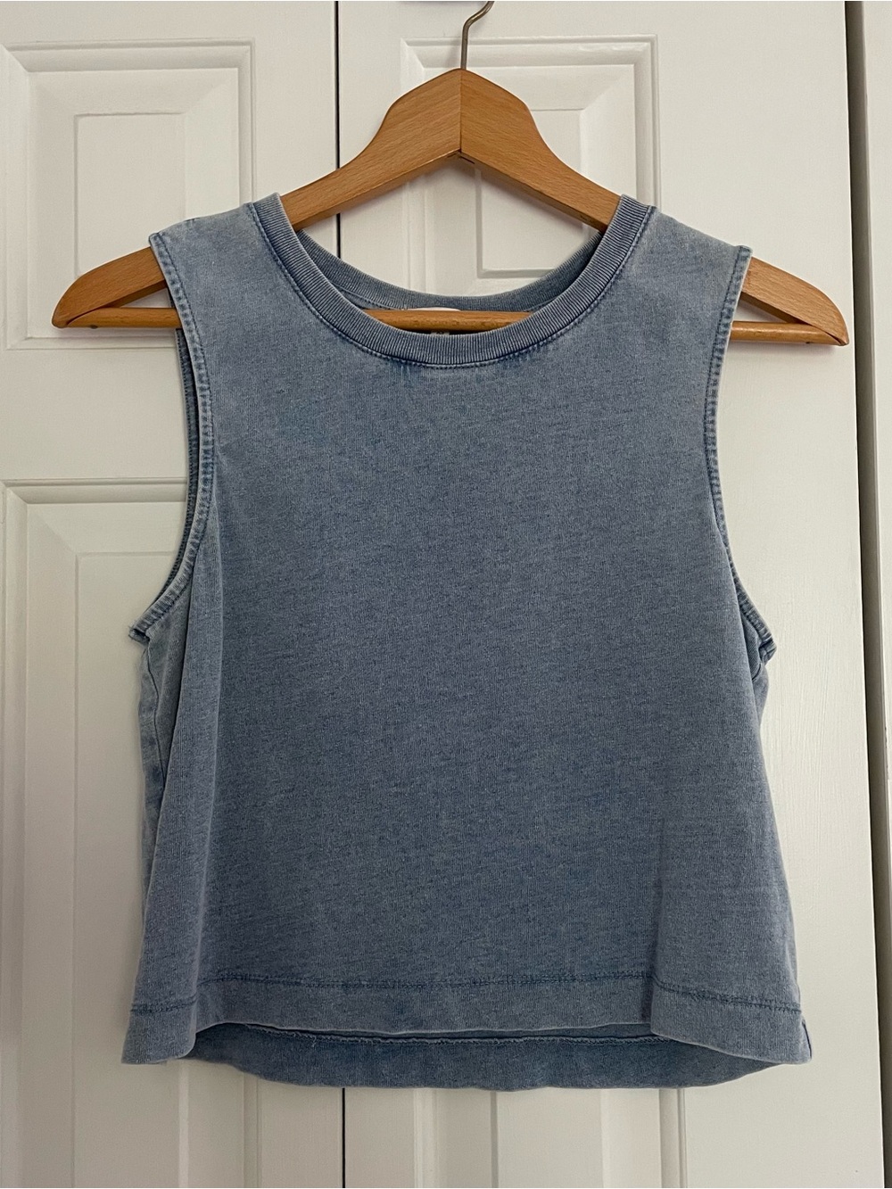 Z Supply Washed Blue Cropped Tank Top